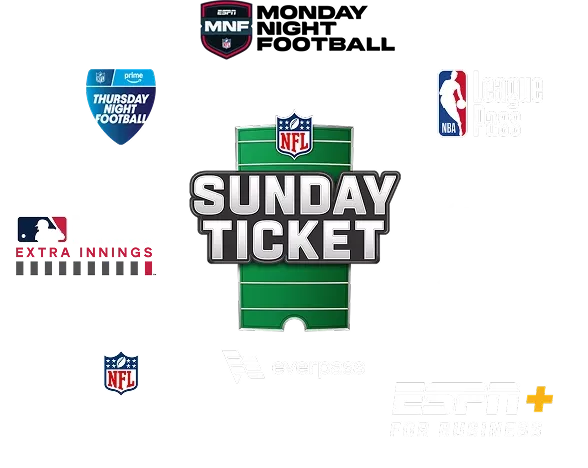 MLS Season Pass, NFL RedZone, ESPN Monday Night Football, NBA League Pass, NFL Sunday Ticket with Everpass, MLB Extra Innings, NFL Thursday Night Football (Prime), ESPN+ For Business.